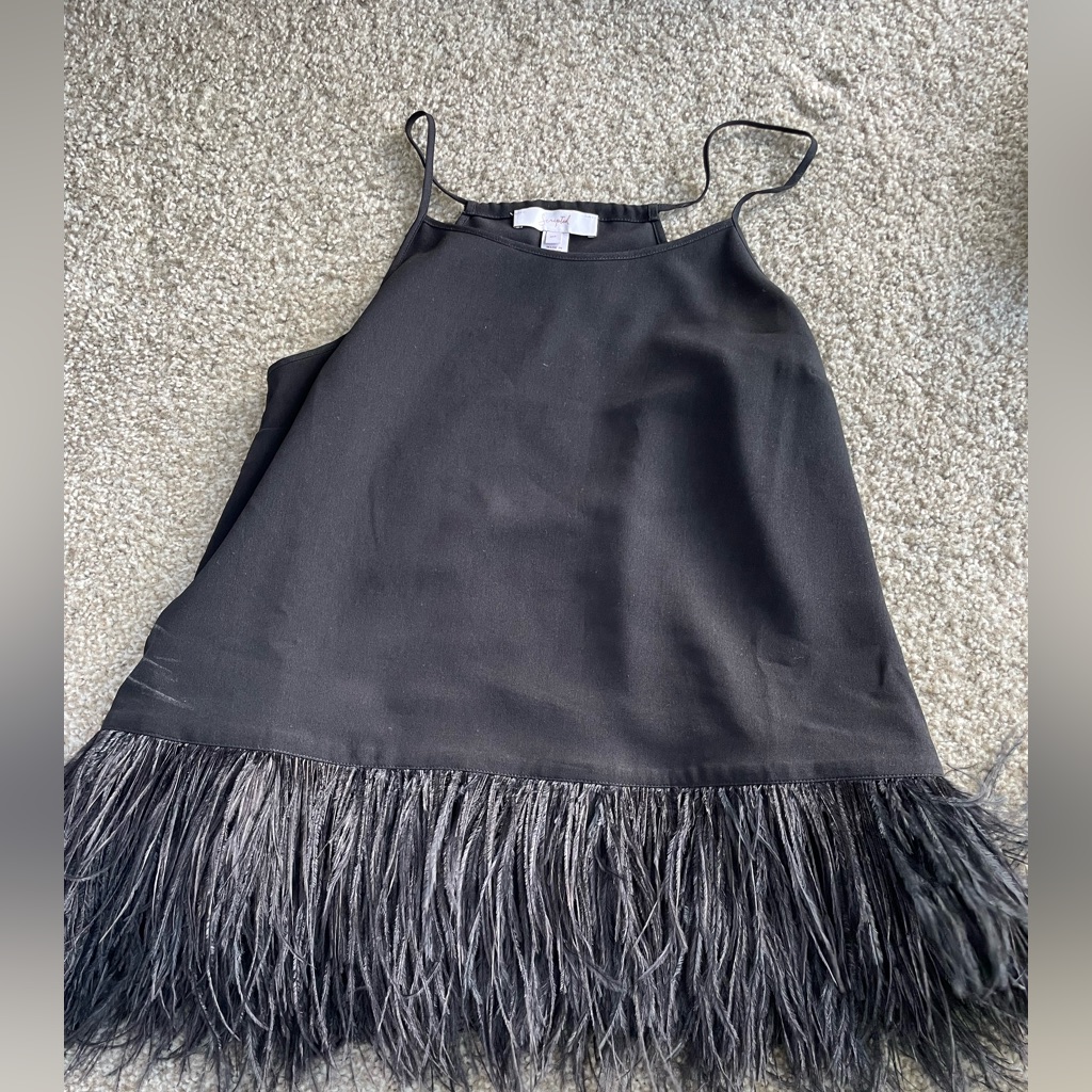 Scripted Feather Tank Top